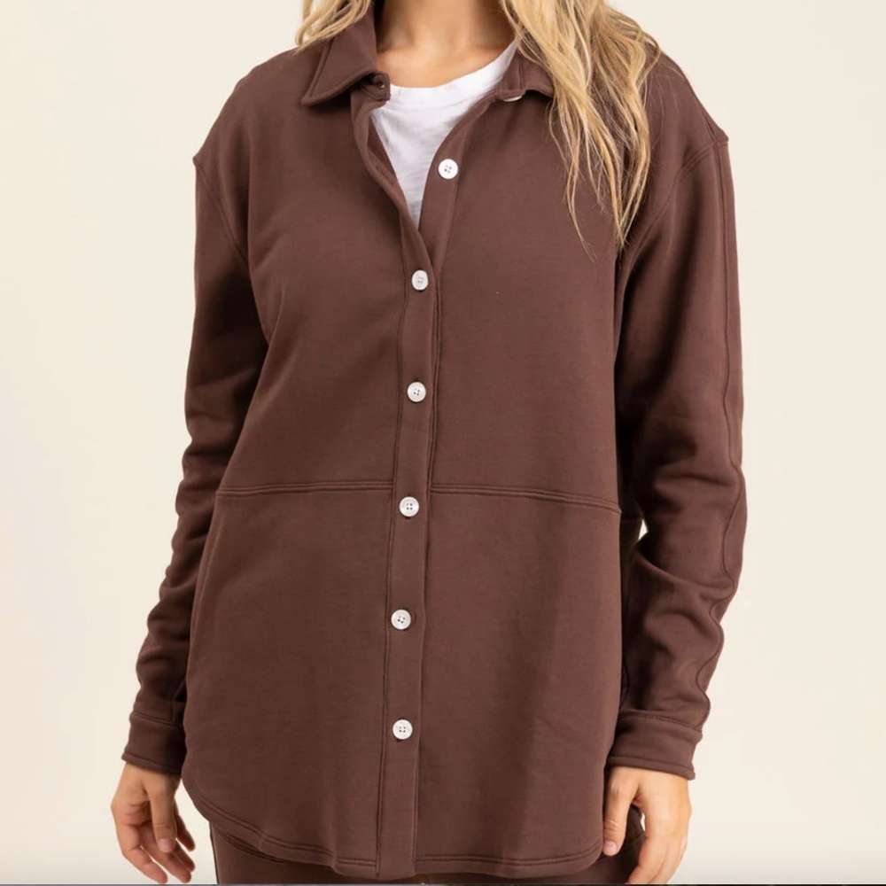 Le Marais Asheville Sweatshirt Button Down Top